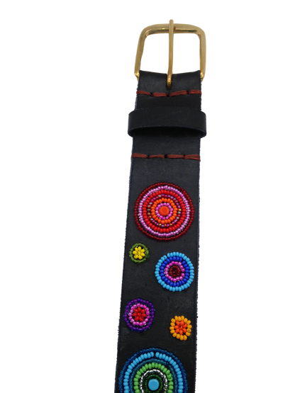 Handcrafted Maasai Belt - Rainbow Circles