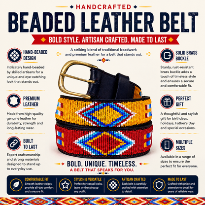 Handcrafted Maasai Belt - Colorful Geometric
