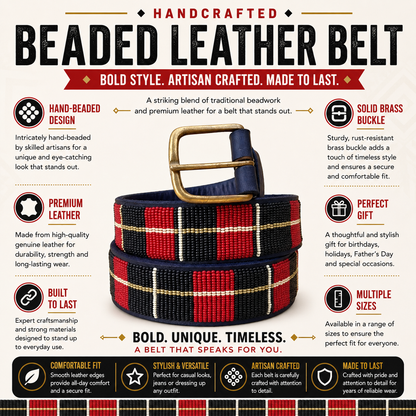 Handcrafted Maasai Belt - Classic Red
