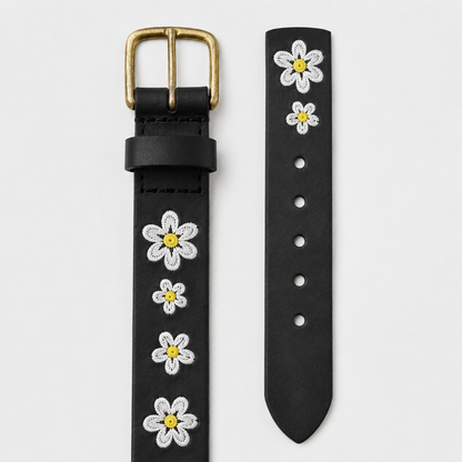 Handcrafted Maasai Belt - White Daisy