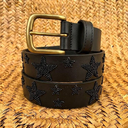 Handcrafted Maasai Belt - Black Stars