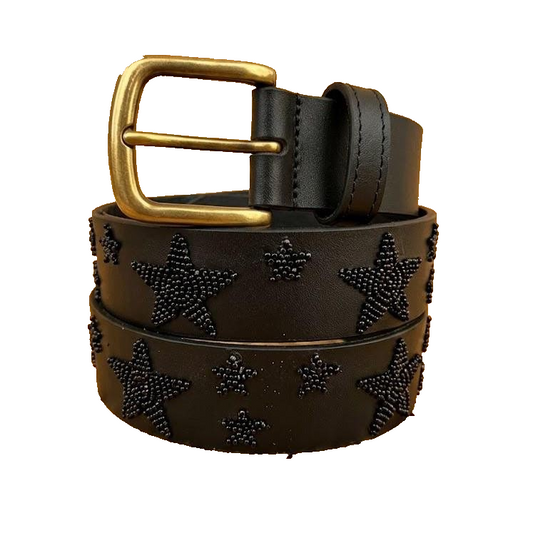 Handcrafted Maasai Belt - Black Stars