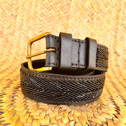 Handcrafted Maasai Belt - Black Arrows
