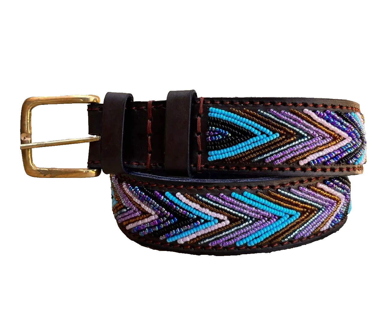 Handcrafted Maasai Belt - Blue Arrow