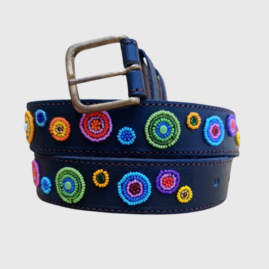 Handcrafted Maasai Belt - Rainbow Circles
