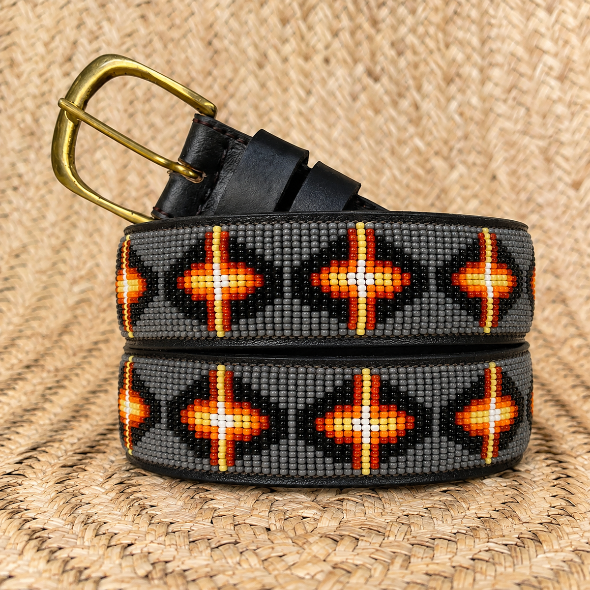 Handcrafted Maasai Belt - Modern Gray