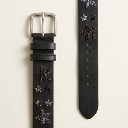 Handcrafted Maasai Belt - Black Gray Stars