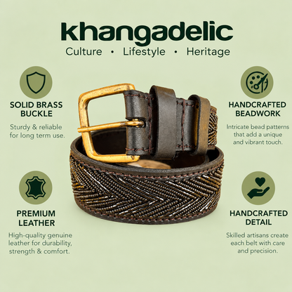 Handcrafted Maasai Belt - Black Arrows