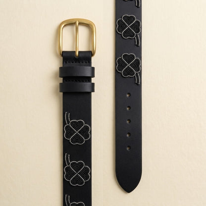 Handcrafted Maasai Belt - Black Shamrock