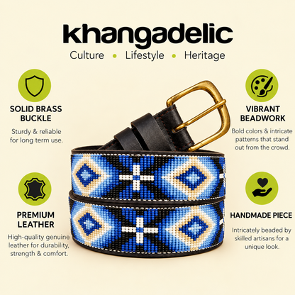 Handcrafted Maasai Belt - Native Blue