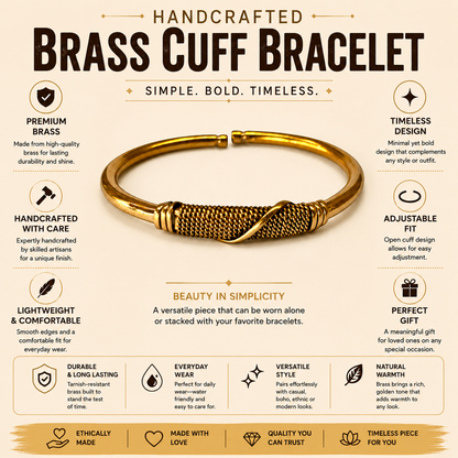 Brass Cuff Wrap Bracelet