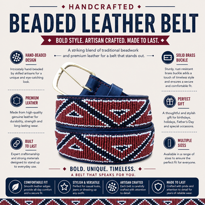 Handcrafted Maasai Belt - Brown Geometric