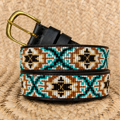 Handcrafted Maasai Belt - Teal Brown