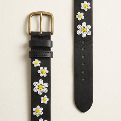 Handcrafted Maasai Belt - White Daisy