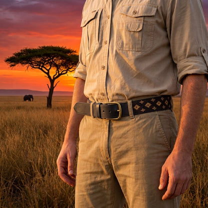 Handcrafted Maasai Belt - Brown Luxury