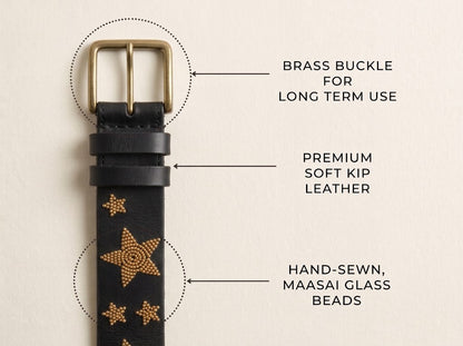 Handcrafted Maasai Belt - Gold Stars