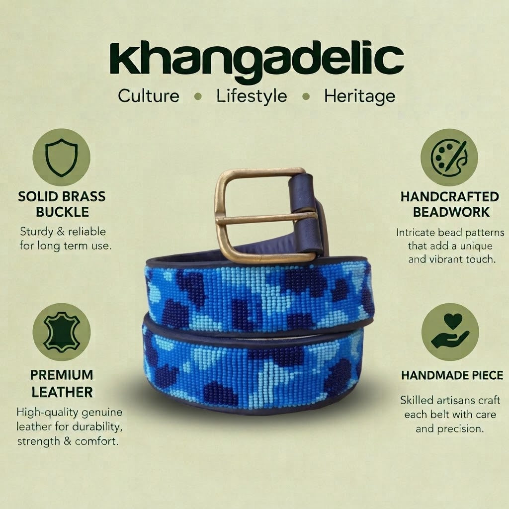 Handcrafted Maasai Belt - Blue Seas