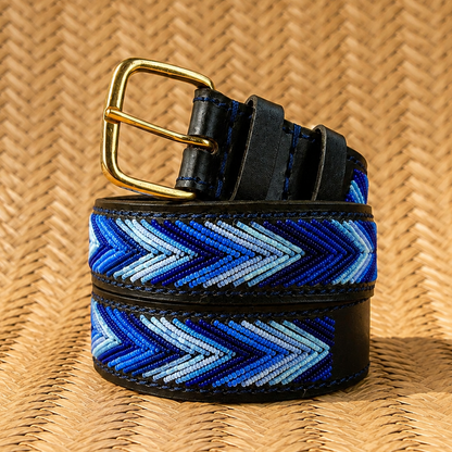 Handcrafted Maasai Belt - Blue Arrows