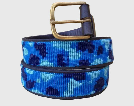 Handcrafted Maasai Belt - Blue Seas