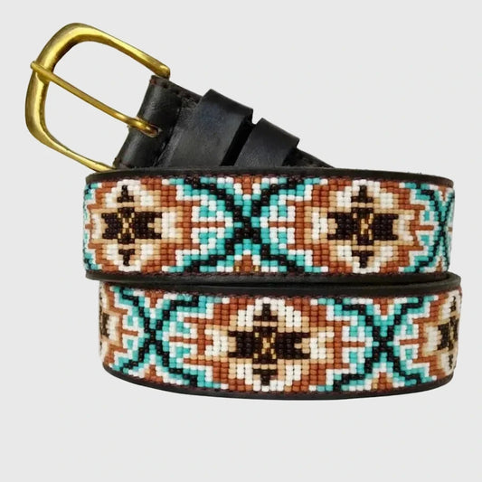 Handcrafted Maasai Belt - Teal Brown