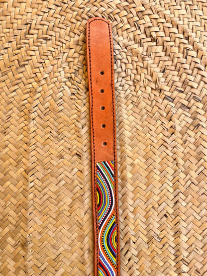 Handcrafted Maasai Belt - Multicolor Waves