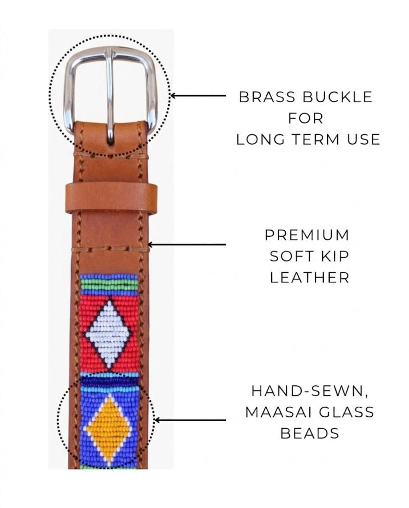 Handcrafted Maasai Belt - Colorful Geometric