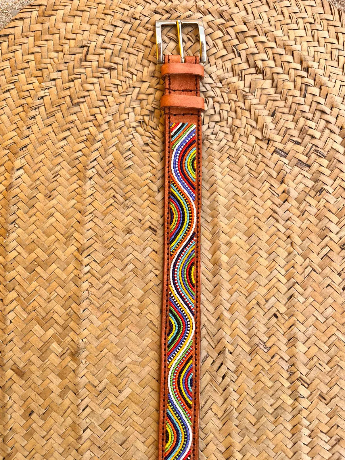 Handcrafted Maasai Belt - Multicolor Waves
