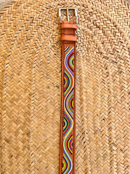 Handcrafted Maasai Belt - Multicolor Waves