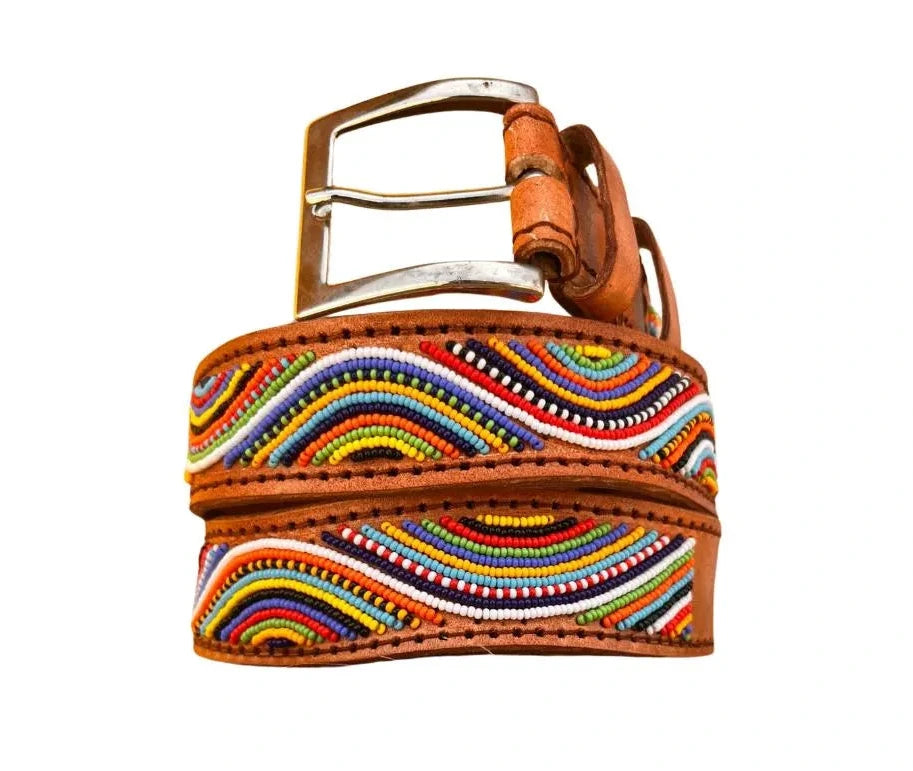 Handcrafted Maasai Belt - Multicolor Waves