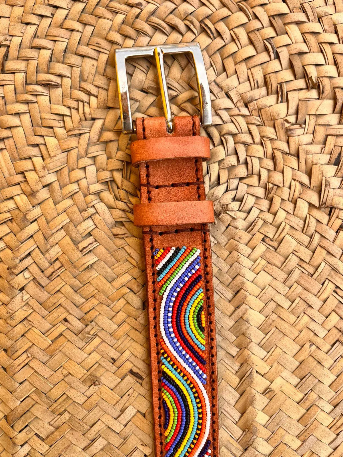 Handcrafted Maasai Belt - Multicolor Waves