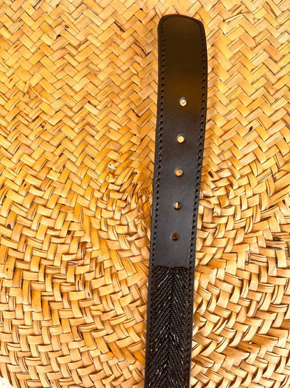 Handcrafted Maasai Belt - Black Arrows