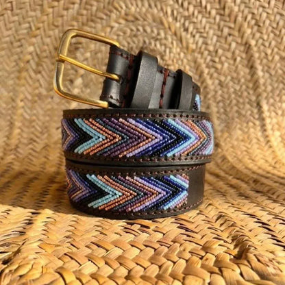 Handcrafted Maasai Belt - Blue Arrow