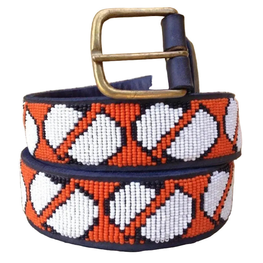 Handcrafted Maasai Belt - Orange Special