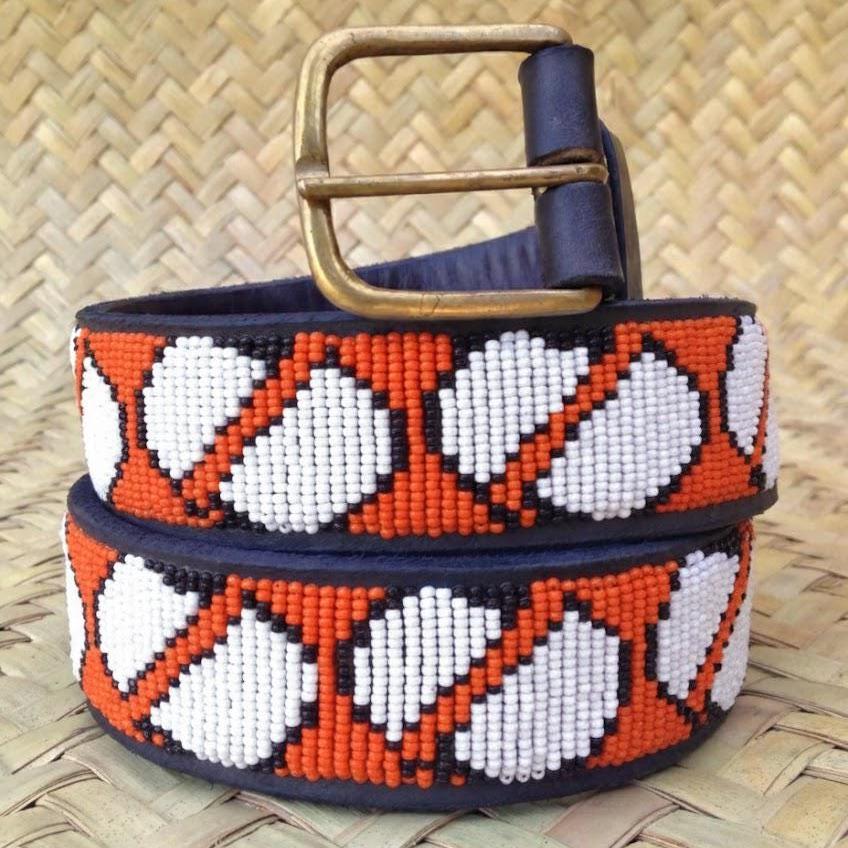 Handcrafted Maasai Belt - Orange Special