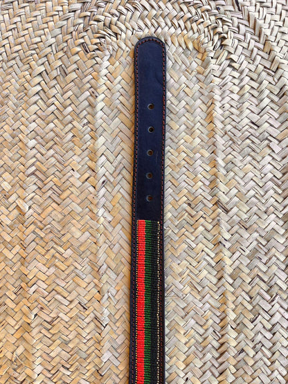 Handcrafted Maasai Belt - Red Gold Green