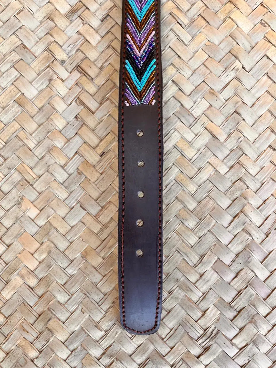Handcrafted Maasai Belt - Blue Arrow