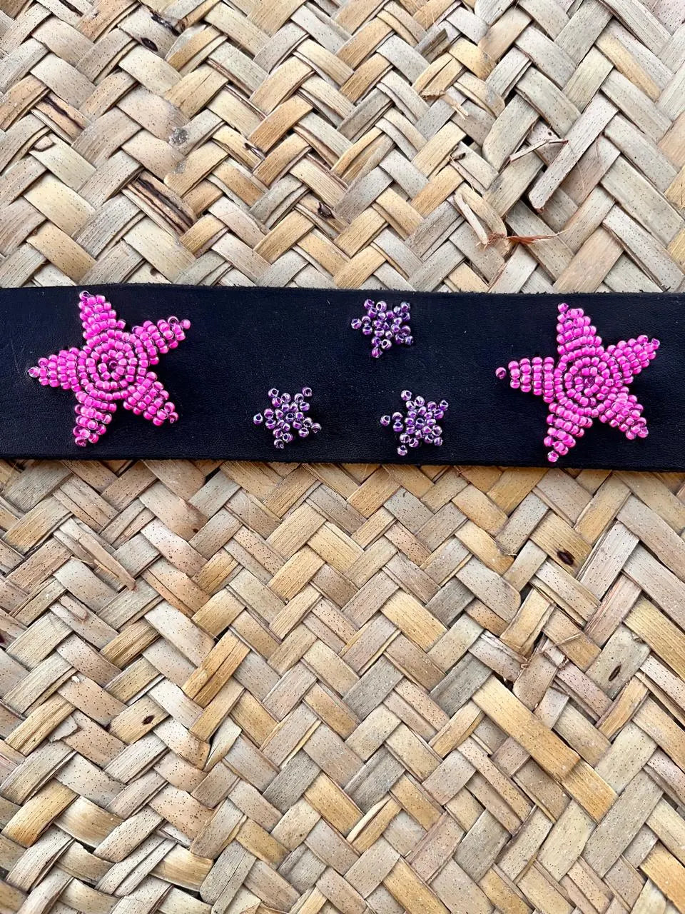 Handcrafted Maasai Belt - Pink Stars
