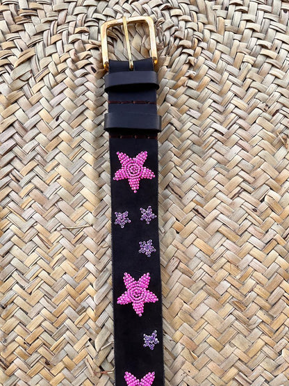 Handcrafted Maasai Belt - Pink Stars