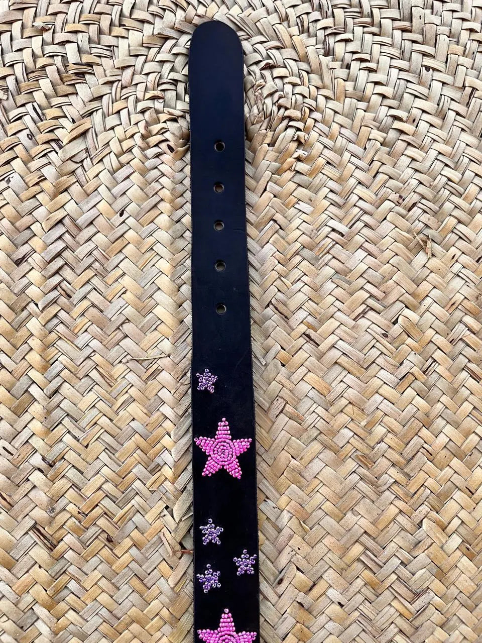 Handcrafted Maasai Belt - Pink Stars