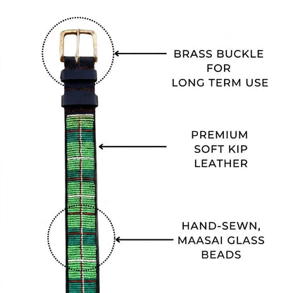 Handcrafted Maasai Belt - Classic Green
