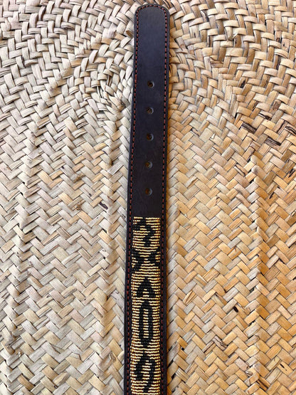 Handcrafted Maasai Belt - Gold Leopard Print