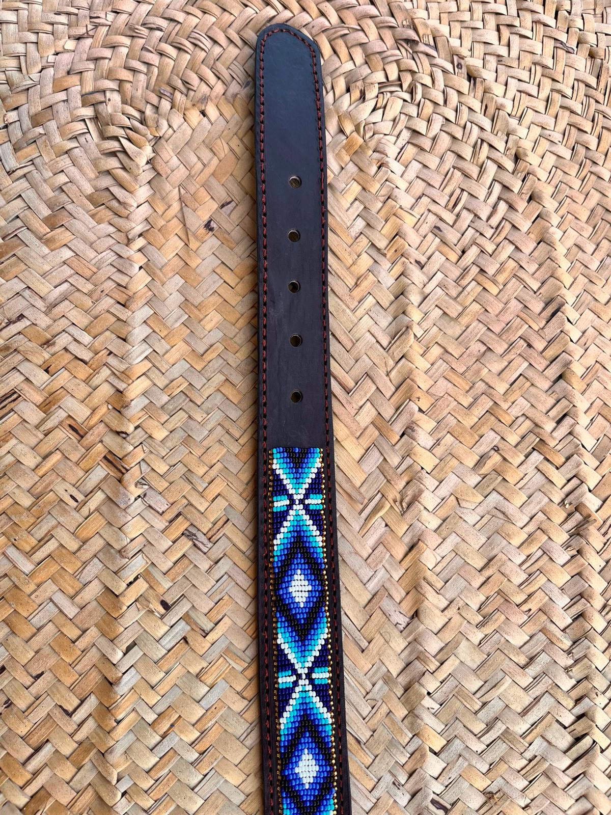 Handcrafted Maasai Belt - Navy Blue Native