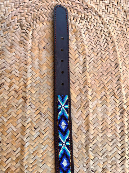 Handcrafted Maasai Belt - Navy Blue Native