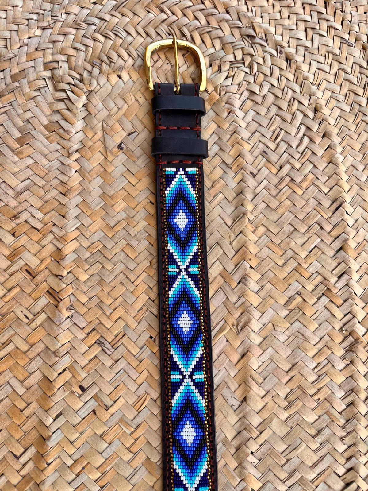 Handcrafted Maasai Belt - Navy Blue Native