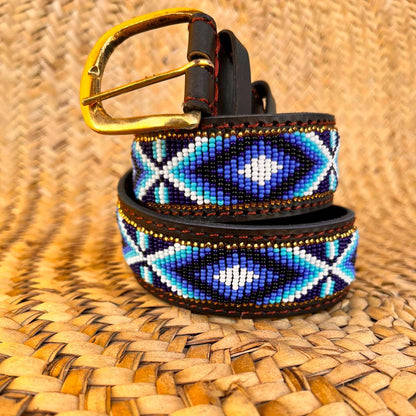 Handcrafted Maasai Belt - Navy Blue Native