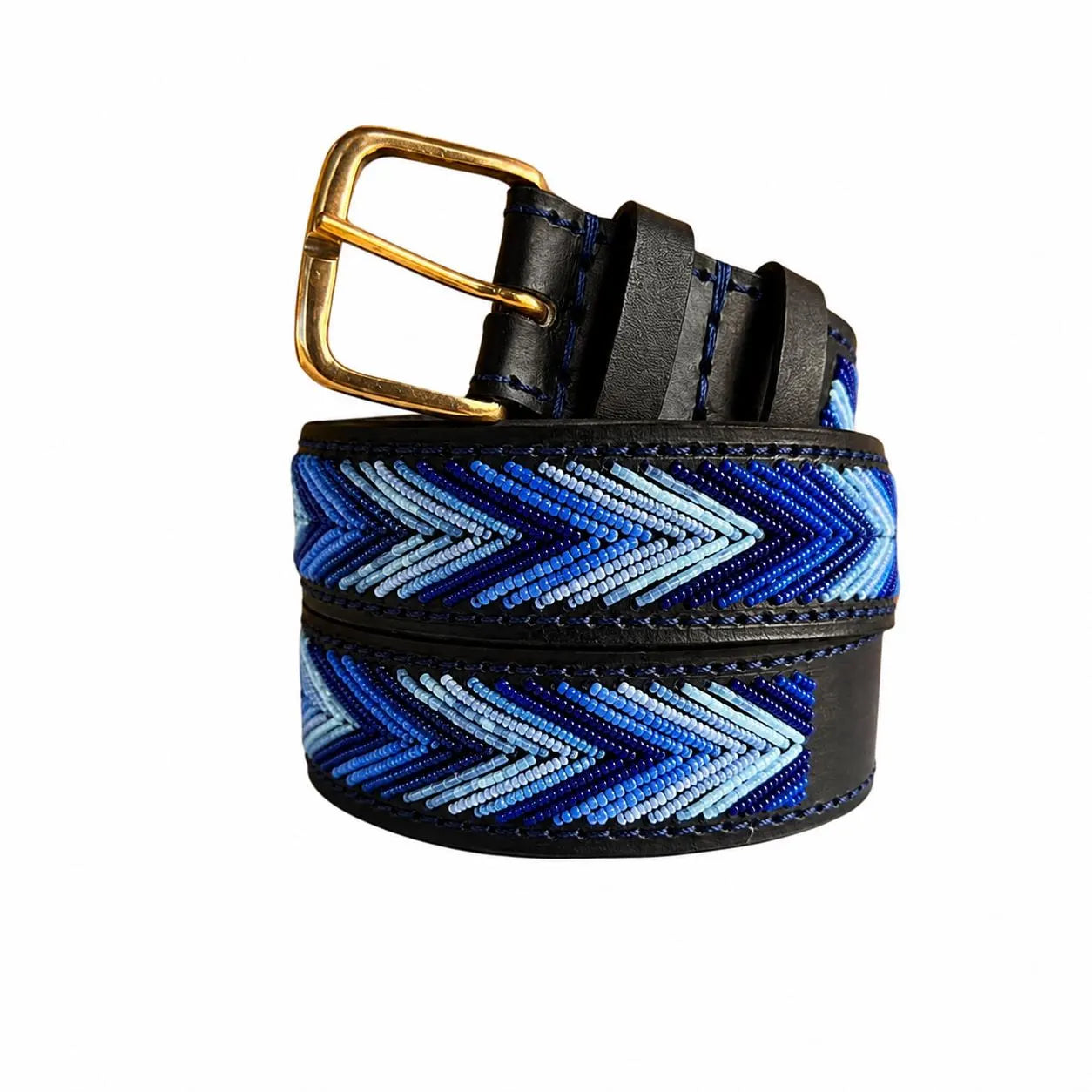 Handcrafted Maasai Belt - Blue Arrows