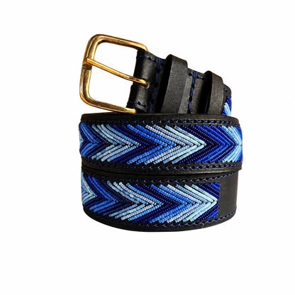 Handcrafted Maasai Belt - Blue Arrows