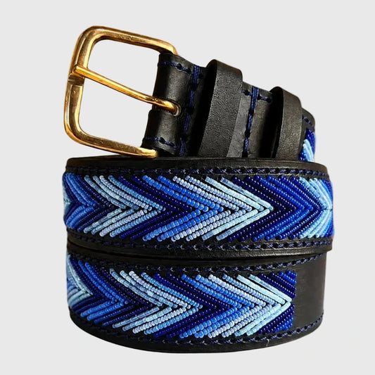 Handcrafted Maasai Belt - Blue Arrows