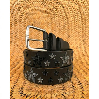 Handcrafted Maasai Belt - Black Stars