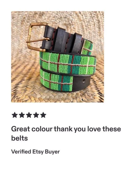 Handcrafted Maasai Belt - Classic Green